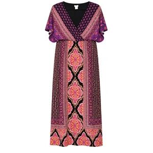 Chicos Size 2 Boho Revival Paisley Maxi Dress Womens Sz Large Indie Femme Artsy